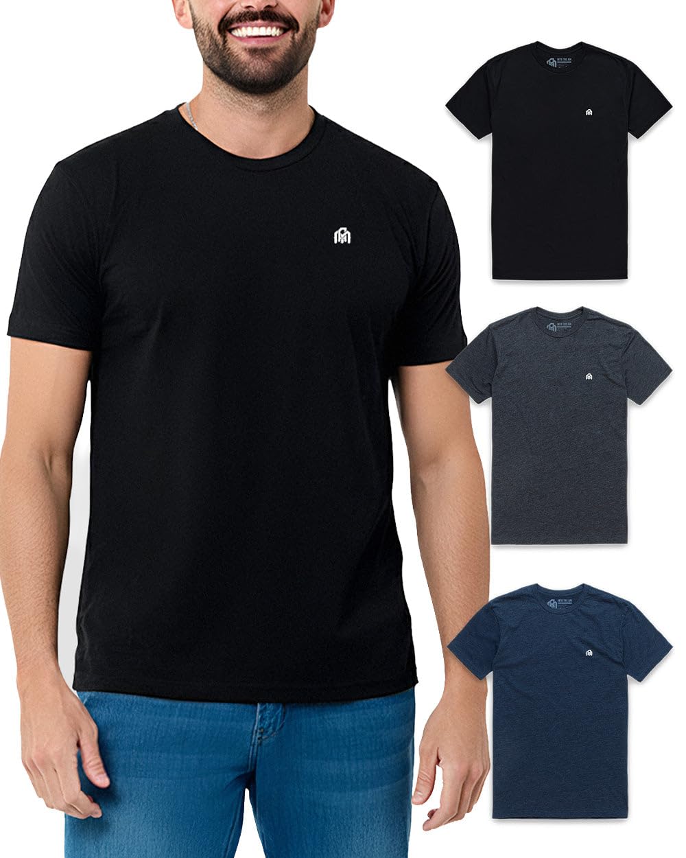 HOTMens T Shirts Soft Cotton Crew Neck Athletic Fit Casual Tees S-4XL | Soft cotton blend casual tee shirts with 4-way stretch - tag-free athletic fit for gym, work & casual wear. A go-to gift.