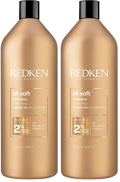 HOTRedken All Soft Shampoo - Moisturizes & Hydrates Dry Hair, Softens & Adds Shine, With Argan Oil, Safe For Color-Treated Hair