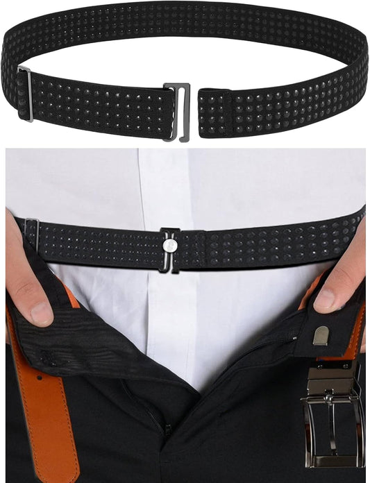 HOTSUOSDEY Shirt Stays Belt for Men Shirt Tucker Holder Crop Top Band for Women Non-slip Adjustable Elastic Band