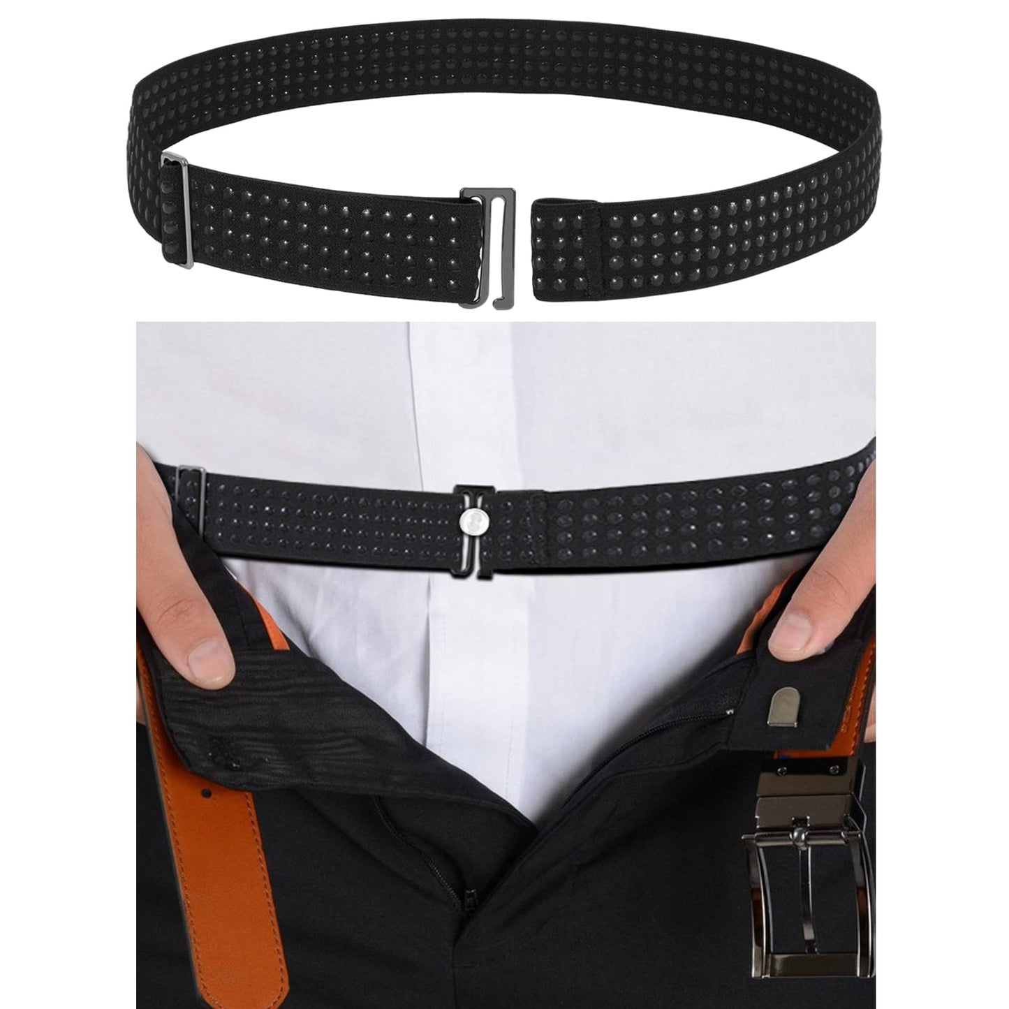 HOTSUOSDEY Shirt Stays Belt for Men Shirt Tucker Holder Crop Top Band for Women Non-slip Adjustable Elastic Band