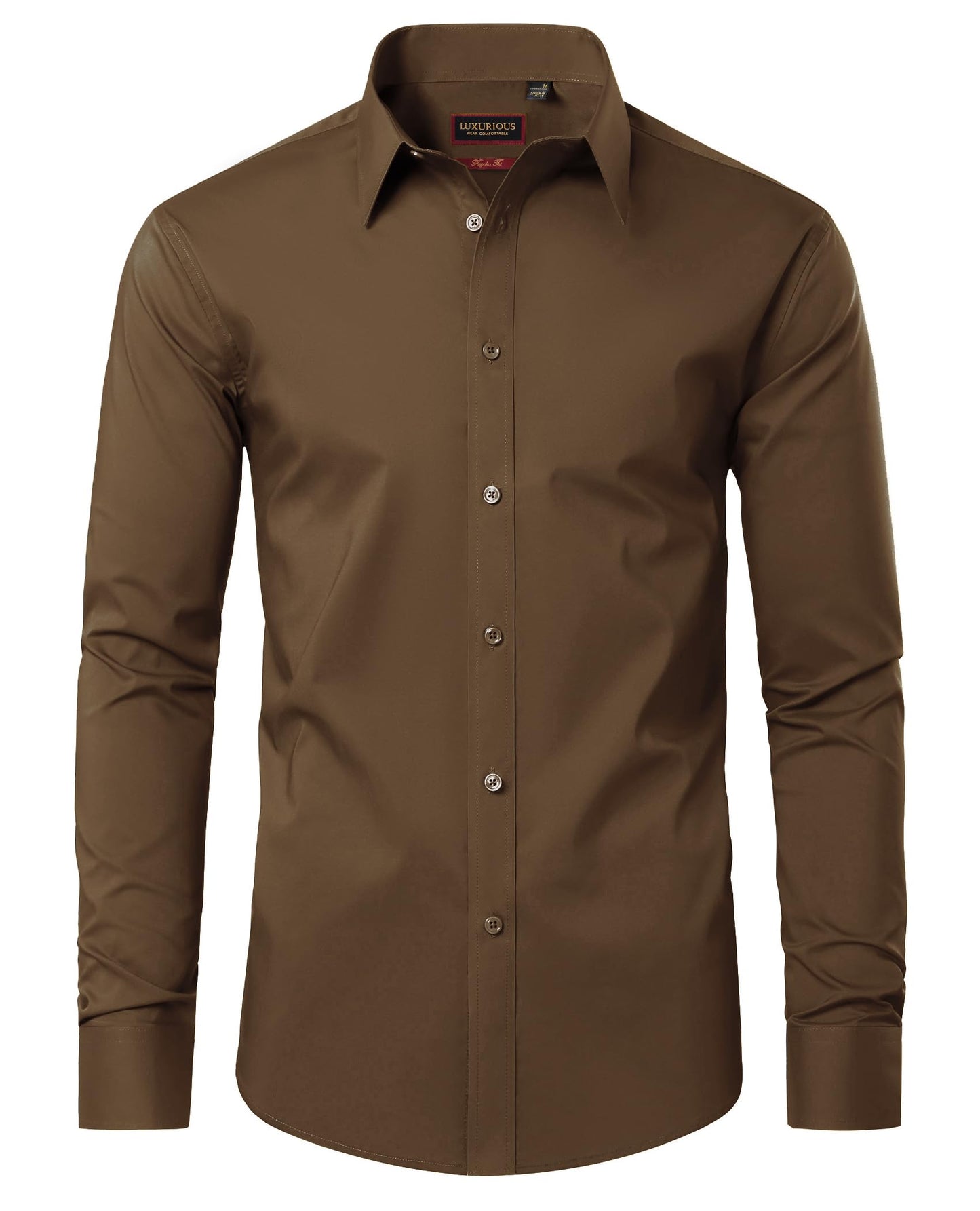 HOTLion Nardo Cotton Mens Dress Shirts Long Sleeve Wrinkle Free Business Casual Button Down Shirts Formal Shirts Big and Tall