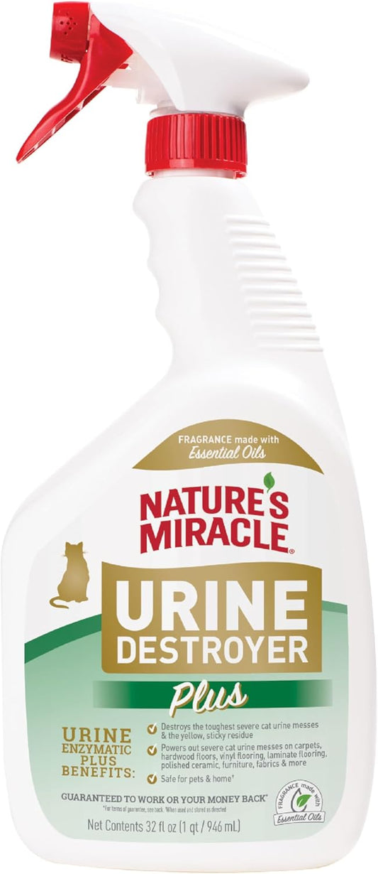 HOTNature’s Miracle Urine Destroyer Plus for Cats, Enzymatic Formula, Ready-to-Use, 32 oz
