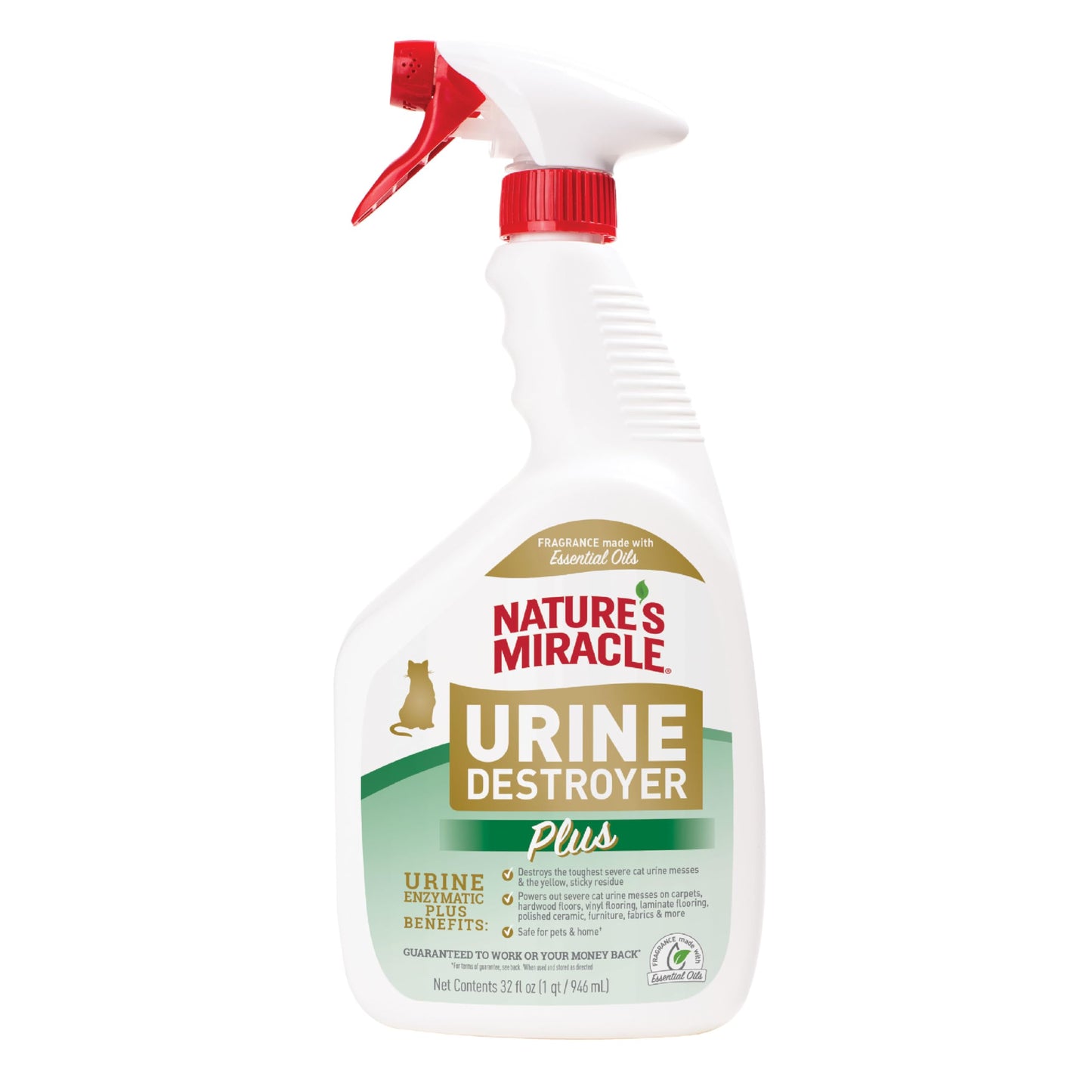 HOTNature’s Miracle Urine Destroyer Plus for Cats, Enzymatic Formula, Ready-to-Use, 32 oz