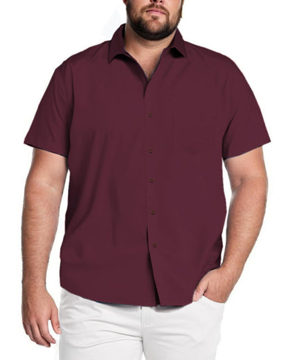 HOTCOOFANDY Big & Tall Shirts for Men Short Sleeve Button Down Casual Dress Shirts
