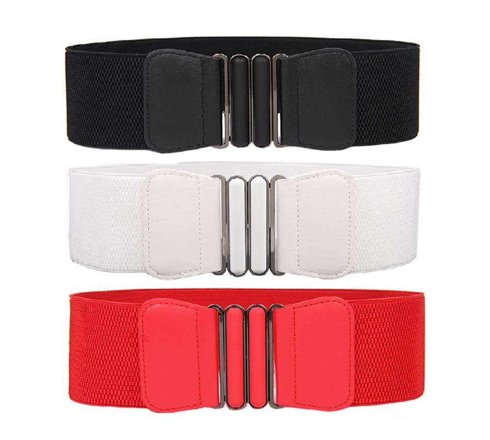 HOTSwtddy Women's Elastic Wide Stretchy Waist Cinch Belt Waistband For Dresses
