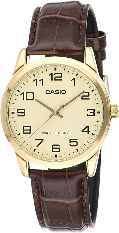 HOTCasio Men's Mtp-v001gl-9b Quartz Watch with Genuine Leather