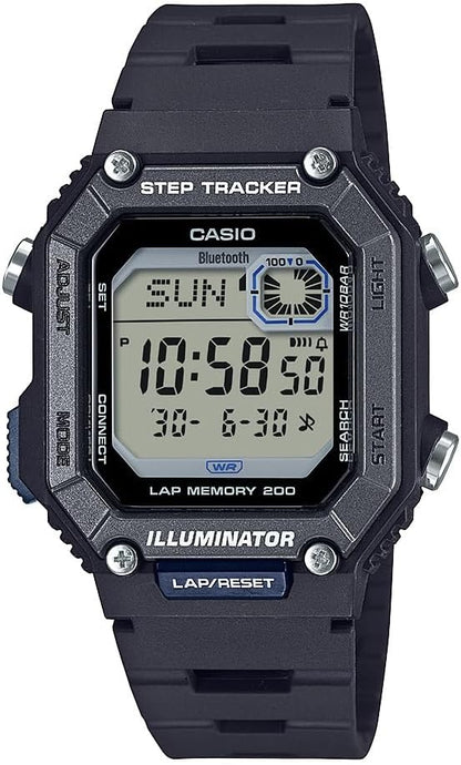 HOTWS-B1000 Series | Men's Digital Watch | (Black) | 100M WR | Step Tracker | LED Illuminator | 100 SEC Chronograph | Daily Alarm | 2-Year Battery
