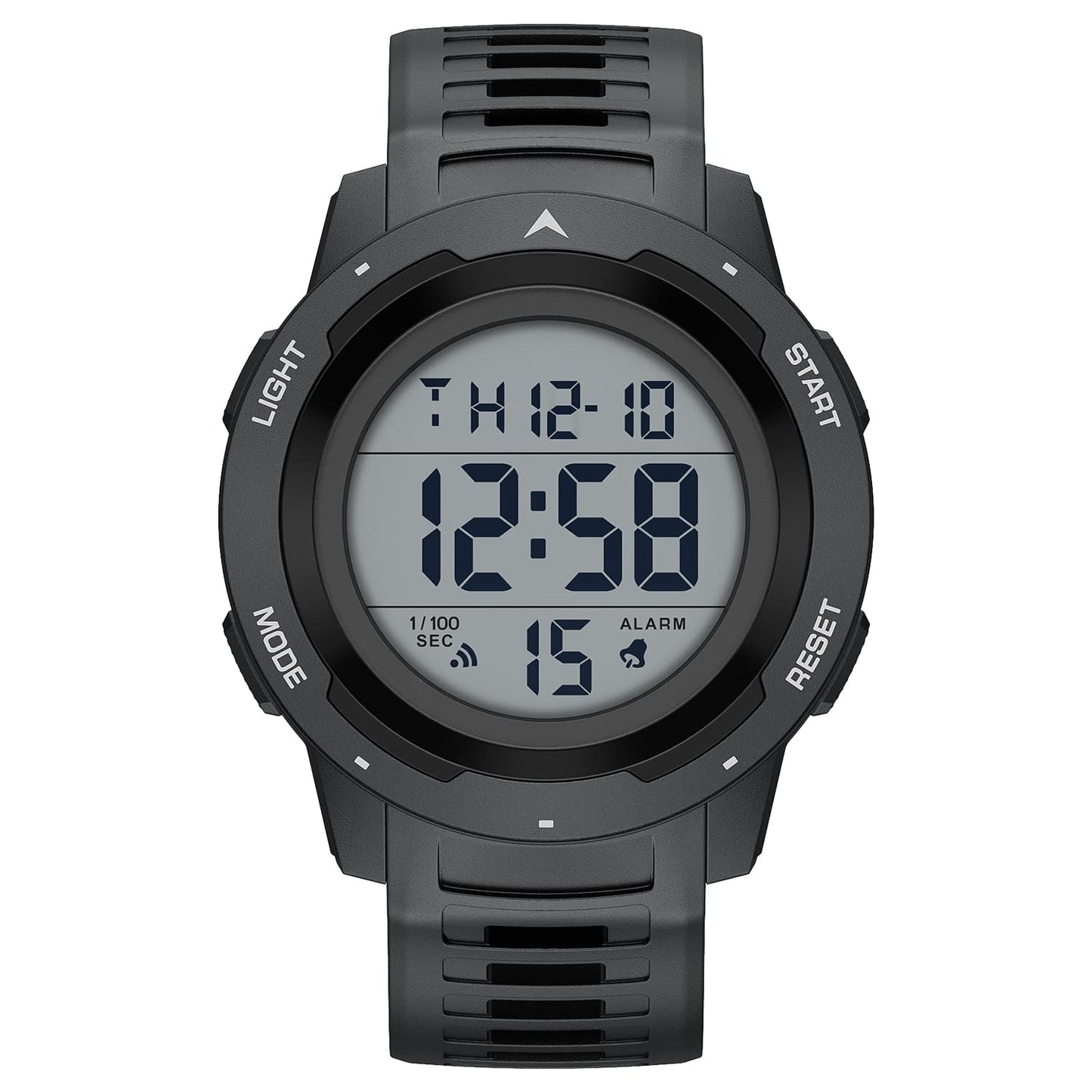 HOTGOLDEN HOUR Mens Waterproof Digital Sport Watches Wide Screen Easy Read Display Military Style with Rubber Strap