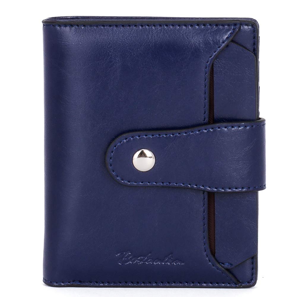 HOTBOSTANTEN Women Leather Wallet RFID Blocking Bifold Zipper Pocket Wallet Card Case Purse with ID Window