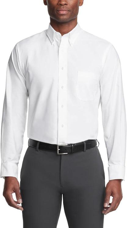 HOTVan Heusen Men's Regular Fit Oxford Solid Buttondown Collar Dress Shirt