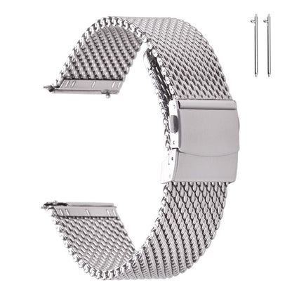 HOTEACHE Stainless Steel Thick Mesh Watch Bands for Mens, Quick Release Adjustable Heavy Duty Mesh Watch Straps 18mm 20mm 22mm