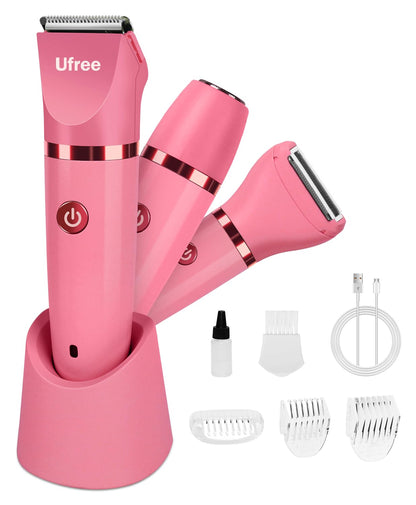 HOTUfree Bikini Trimmer Electric Razors for Women, Ceramic Blade Body Hair Trimmer, IPX7 Waterproof Rechargeable Lady Shaver, Personal Groomer for Legs & Pubic Hair, Gifts for Women, Purple