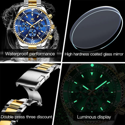 HOTOLEVS Mens Stainless Steel Watch Fashion Luxury Big Face Analog Waterproof