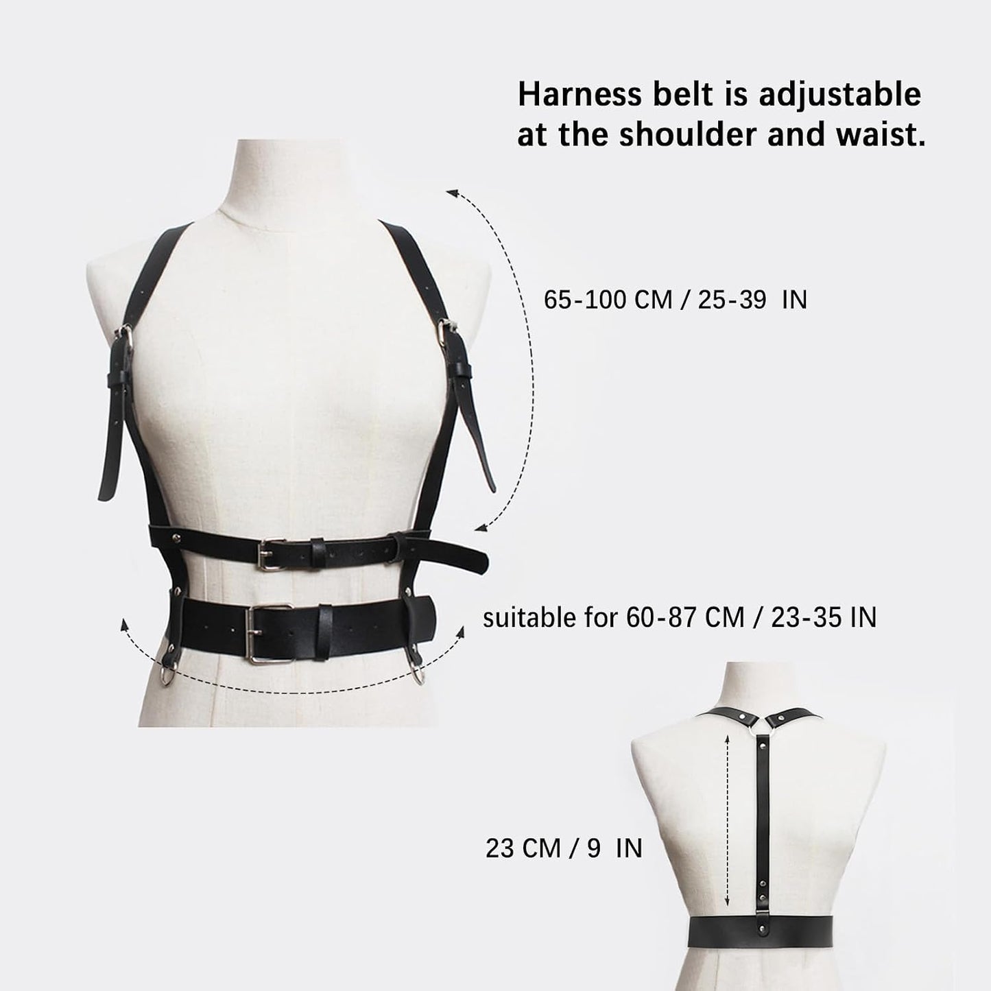 HOTPunk Leather Harness Waist Belt for Women PU Leather Corset Belts Strap Adjustable Party Rave Accessory