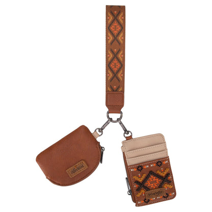 HOTWrangler Western Keychain Wristlet Wallets for Women Retro Dual Pouch Wristlet Credit Card Holder Wallet with Zipper Pocket WG2214-W0051BK