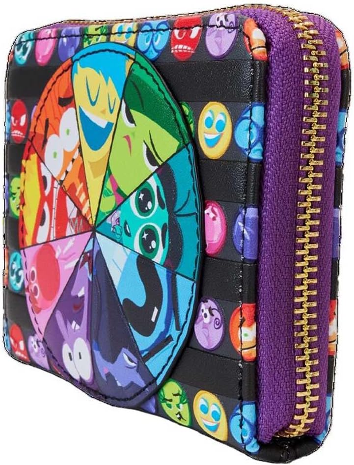 HOTLoungefly Pixar Inside Out 2 Core Memories Zip Around Wallet, Black