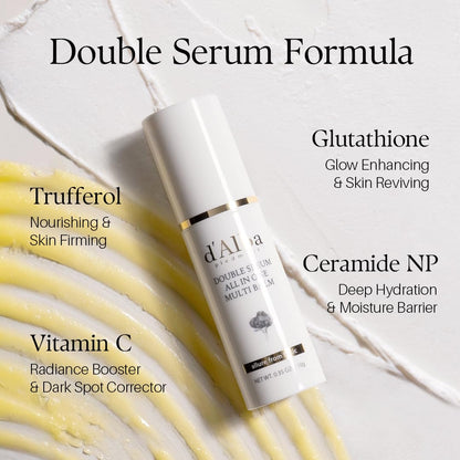HOTd'alba Piedmont White Truffle Double Serum All-in-one Multi Balm, Stick Balm, Vegan Skincare with Vitamin C and Vegan Collagen, 3-in-1 Anti Wrinkle, Eye Treatment, Dark Spot Remover