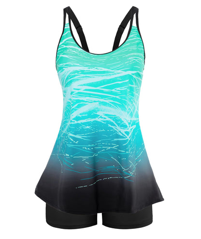 HOTArolina Tankini Swimsuits for Women Tummy Control Two Piece Bathing Suits Flowy Swim Tops with Boy Shorts