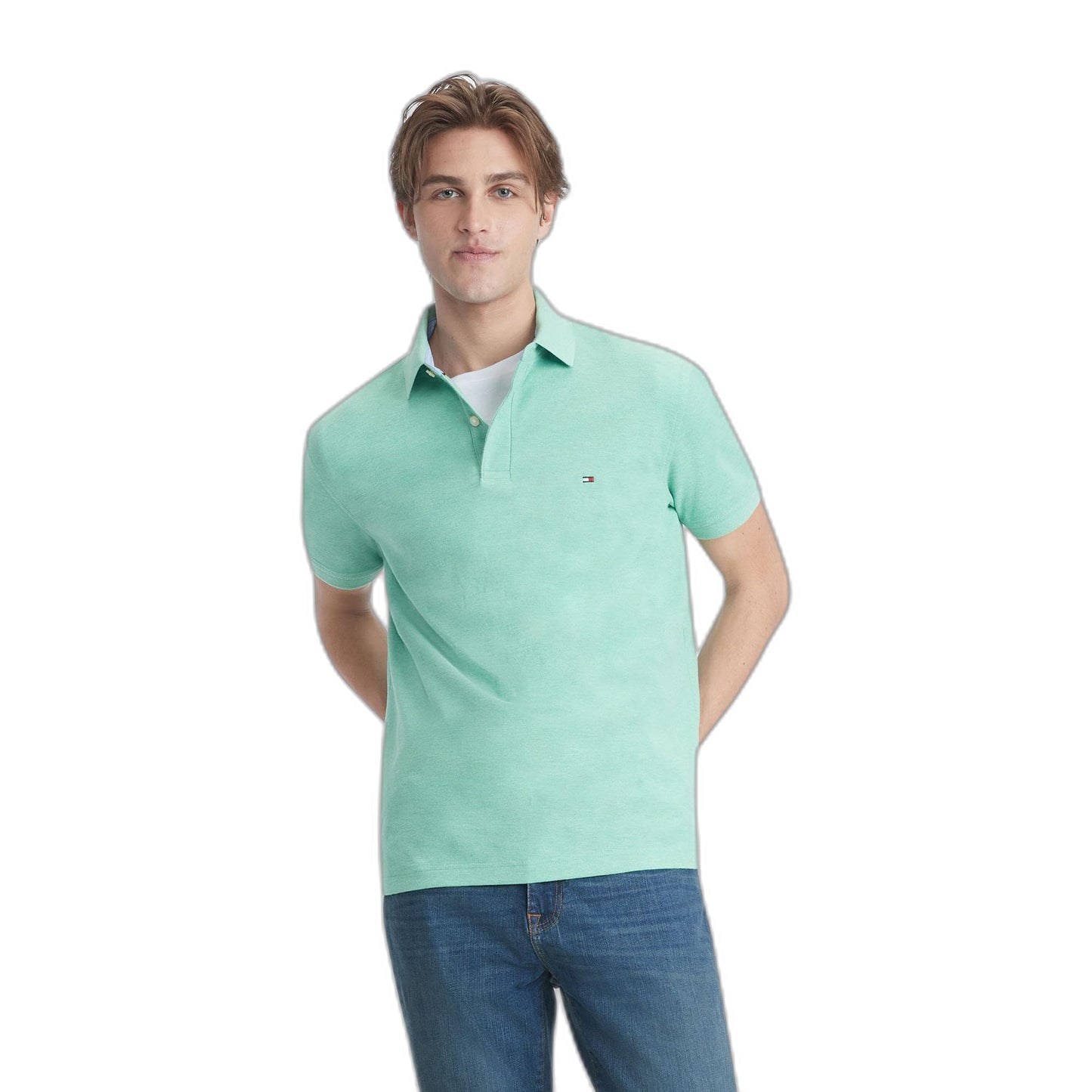 HOTTommy Hilfiger Men's Short Sleeve Moisture Wicking Stretch Polo Shirt With Quick Dry + Uv Protection