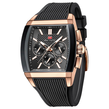 HOTMF MINI FOCUS Men's Watch Analog Fashion Wrist Watch, Tonneau Watch for Men with Chronograph,Ideal for Sports Enthusiasts and Daily Wear