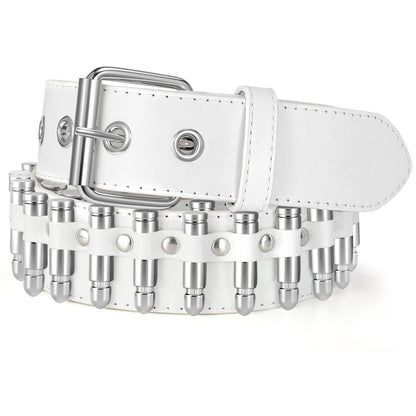 HOTSUOSDEY Black Studded Belt,Y2K Silver Metal Grommet Belt for Men Women Punk Rock Style for Jeans Pants