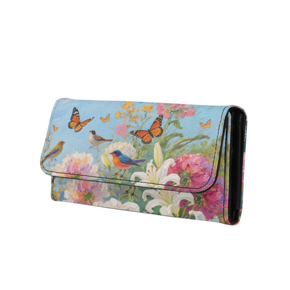 HOTLotus Mandala Women PU Leather Tri-fold Wallets Black And White Sketch Flower Zipper Pocket Buckle Money Manager Starry Sky Tall Billfold Secretary Cash Wallet