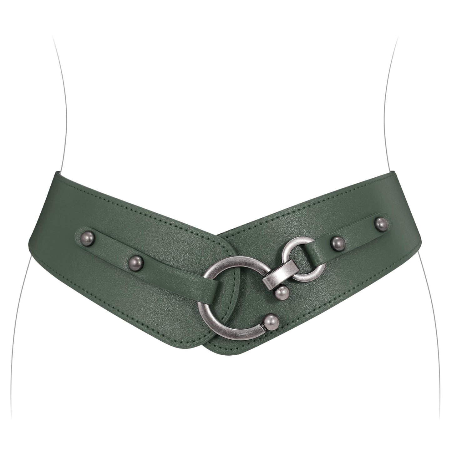 HOTJASGOOD Women's Elastic Wide Belts Retro Stretchy Belt Vintage Cinch Belts for Dresses Coats