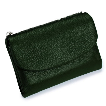 HOTLECDOA Unisex Pebble Leather Wallet, Short Genuine Leather Coin and Card Wallet, Small Wallets for Women, Suitable for Coins and Cards (#15)