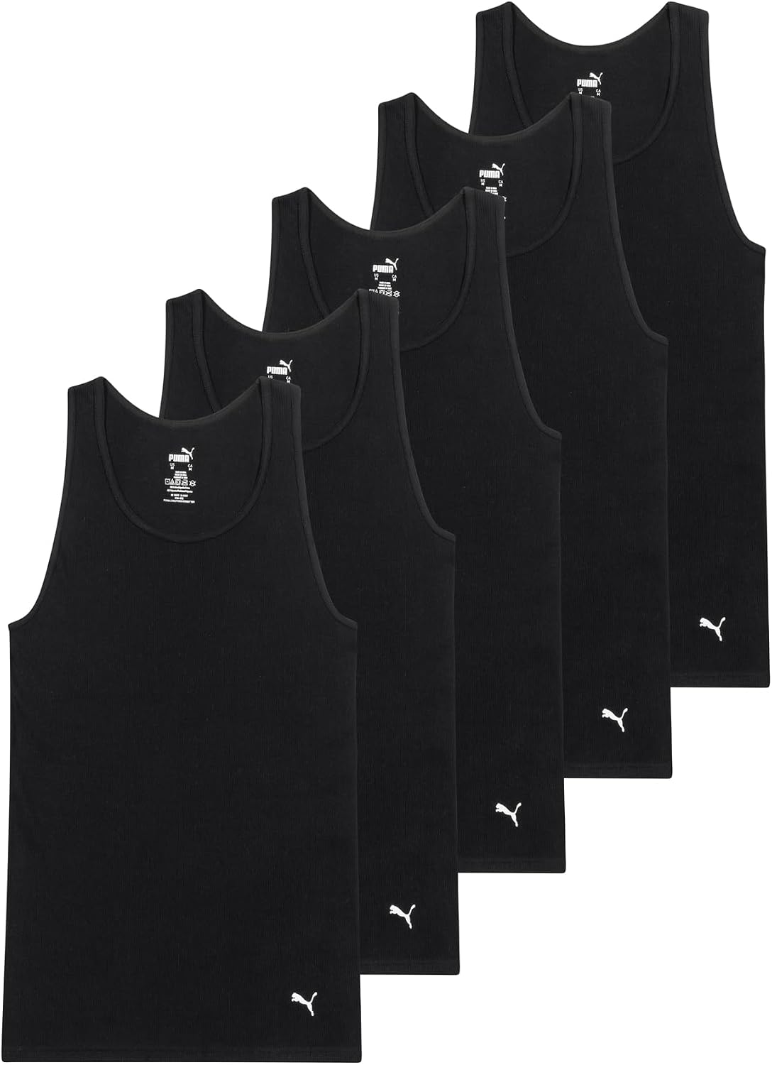 HOTPuma Men's 5 Pack Cotton Rib Tank Top