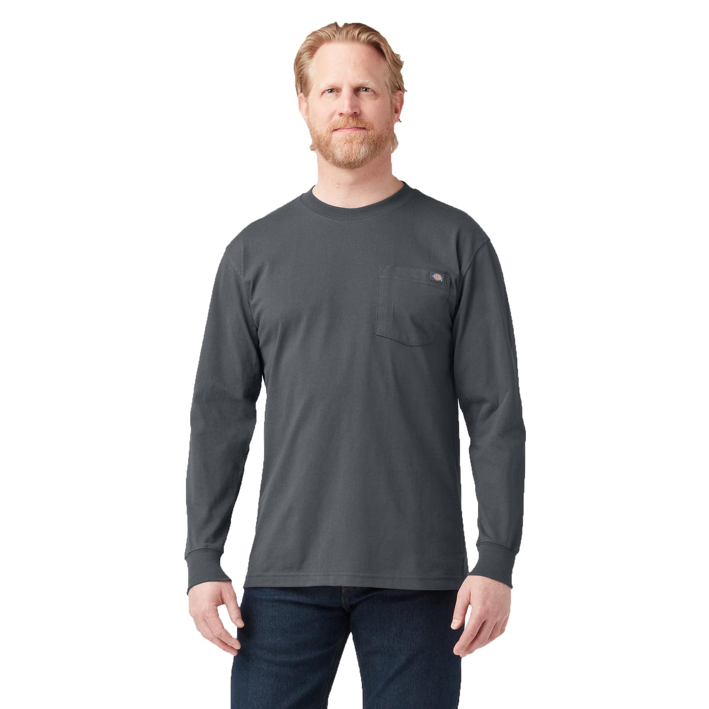 HOTDickies Men's Big and Tall Long Sleeve Heavyweight Crew Neck