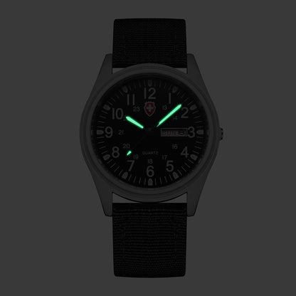 HOTGosasa Unisex Military Analog Field Watch with Nylon Strap, Luminous Easy Read Dial, Sport Tactical Casual Quartz Wristwatch, Daily Water Resistant