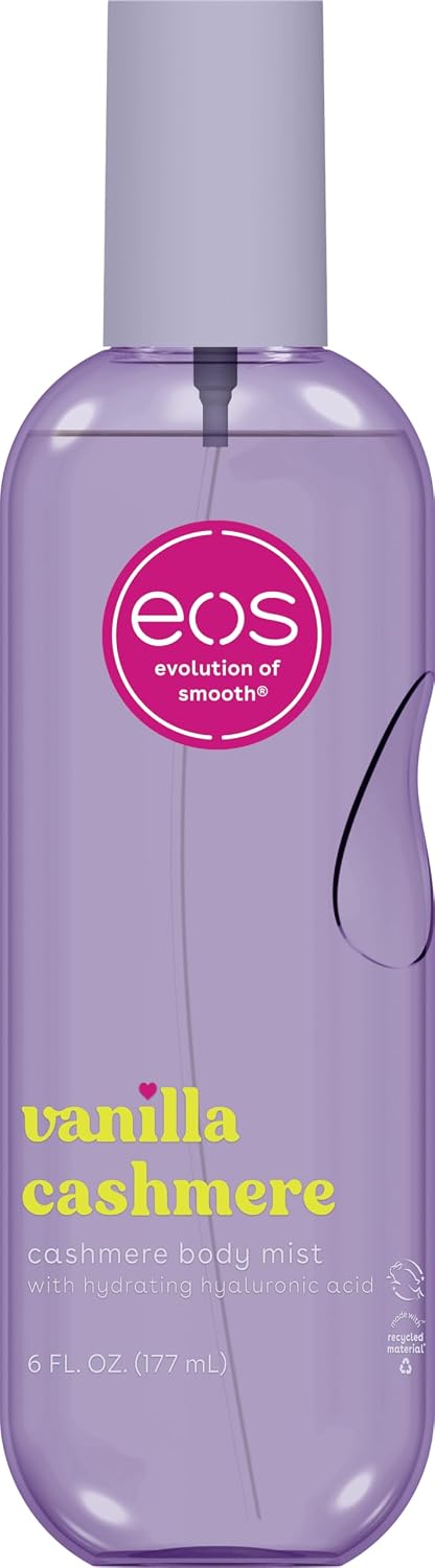 HOTeos Cashmere Body Mist, Vanilla Cashmere, soft musk, cozy caramel, hair mist, body spray for women, moisturizing, hyaluronic acid, body spray, vegan, cruelty-free, 6 fl oz