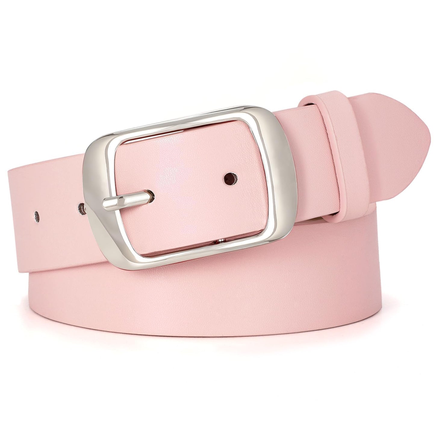 HOTWHIPPY Women Leather Belts for Jeans Pants Fashion Dress Belt for Women with Solid Pin Buckle