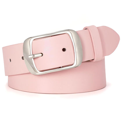 HOTWHIPPY Women Leather Belts for Jeans Pants Fashion Dress Belt for Women with Solid Pin Buckle