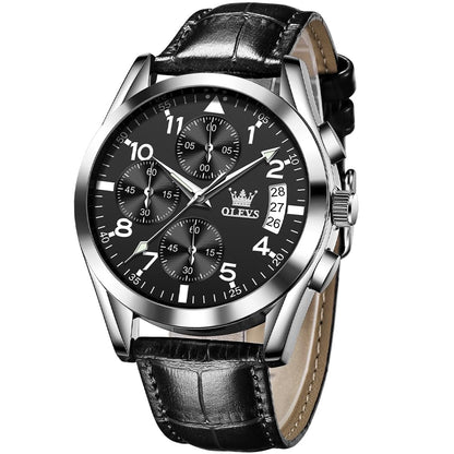 HOTOLEVS Mens Watches Stylish Chronograph Waterproof Luminous Silicon Strap Multifunction Watches for Men Business Men Wrist Watch