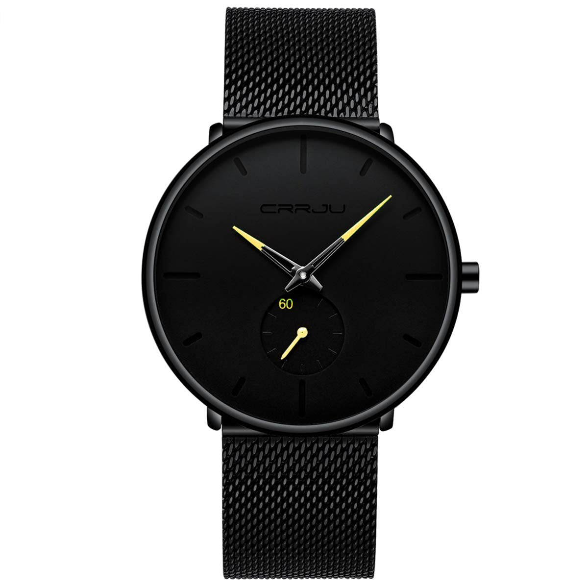 HOTMens Watches Ultra-Thin Minimalist Waterproof - Fashion Wrist Watch for Men Unisex Dress with Stainless Steel Mesh Band
