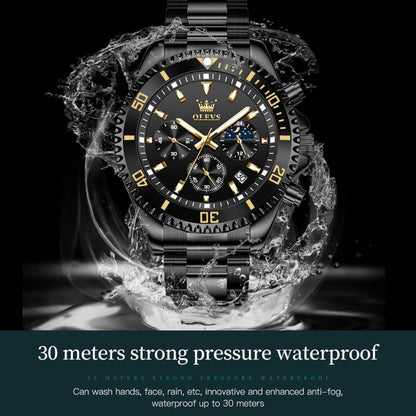 HOTOLEVS Mens Stainless Steel Watch Fashion Luxury Big Face Analog Waterproof