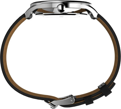 HOTTimex Men's Modern Easy Reader 40mm Watch - Black Strap White Dial Silver-Tone Case