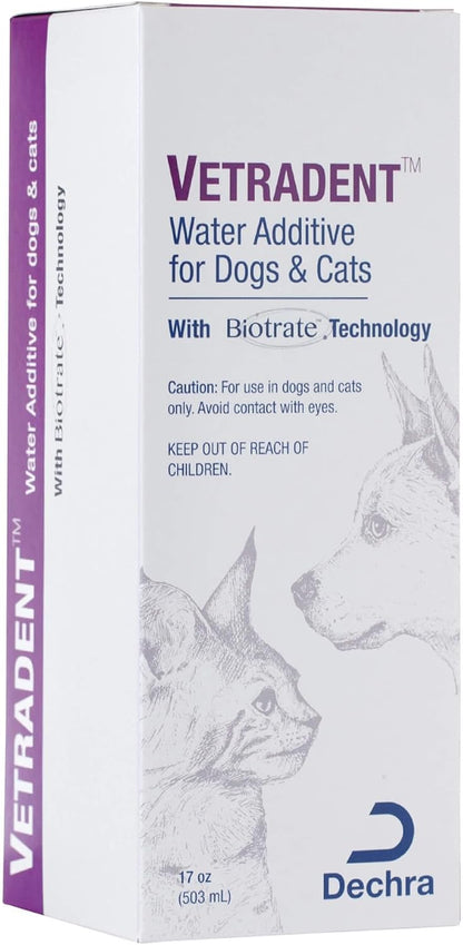 HOTVetradent Water Additive, 17 oz | Biotrate™ Technology; Xylitol-Free, Alcohol-Free; Packaging May Vary