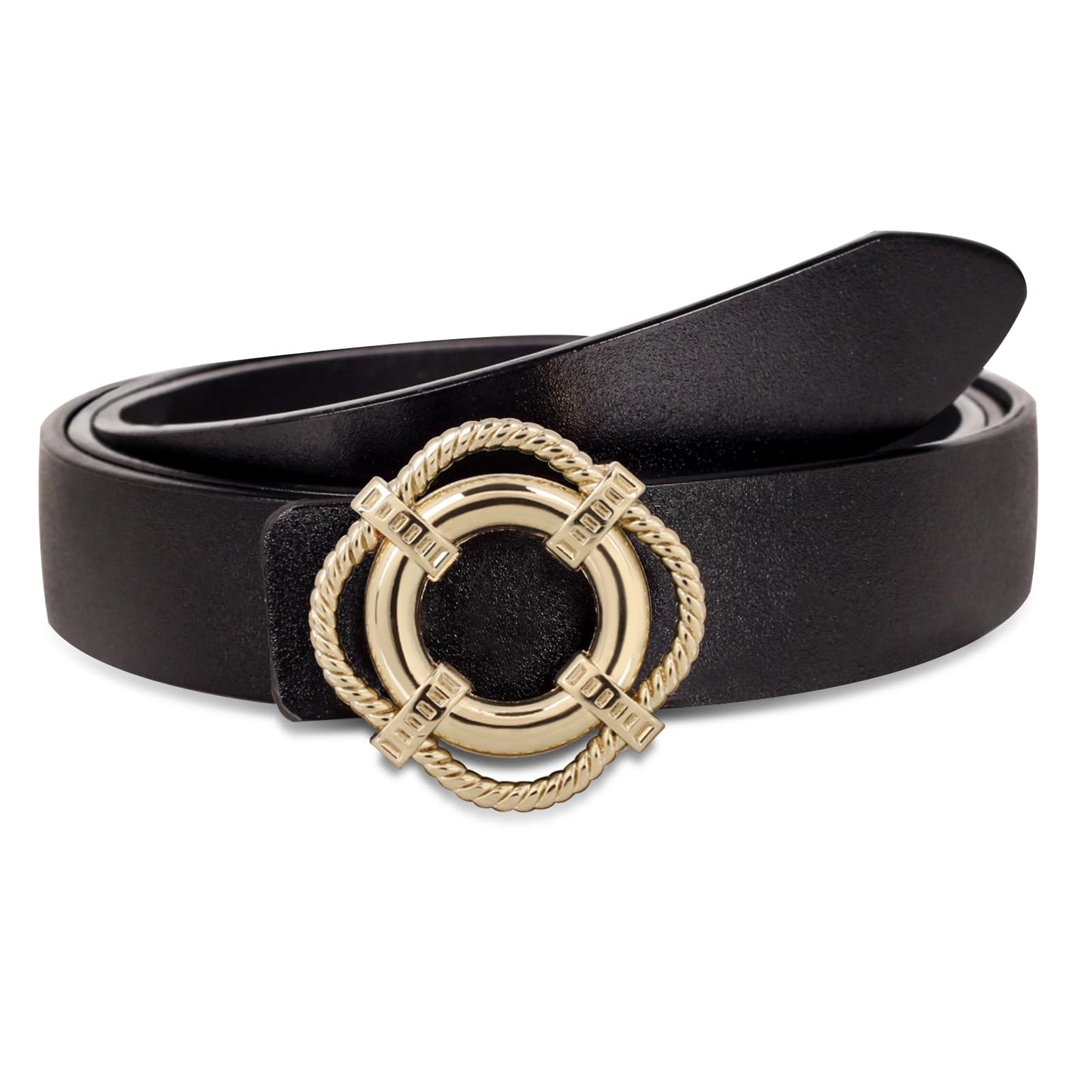 HOTAurolran Women's Leather Belt with Buckle - Ideal for Dresses, Jeans, and Coats