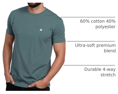 HOTMens T Shirts Soft Cotton Crew Neck Athletic Fit Casual Tees S-4XL | Soft cotton blend casual tee shirts with 4-way stretch - tag-free athletic fit for gym, work & casual wear. A go-to gift.