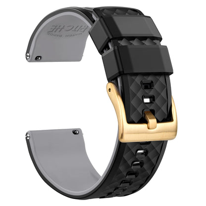 HOTRitche Christmas Gift Silicone Watch Bands 18mm 20mm 22mm 24mm Quick Release Rubber Watch Bands for Men, White Elephant Gifts, Stocking Stuffers For Men