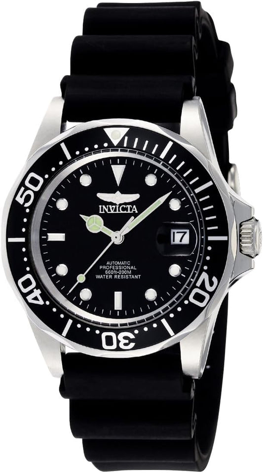 HOTInvicta Men's Pro Diver Automatic Watch with Polyurethane Strap, Black (Model: 9110)