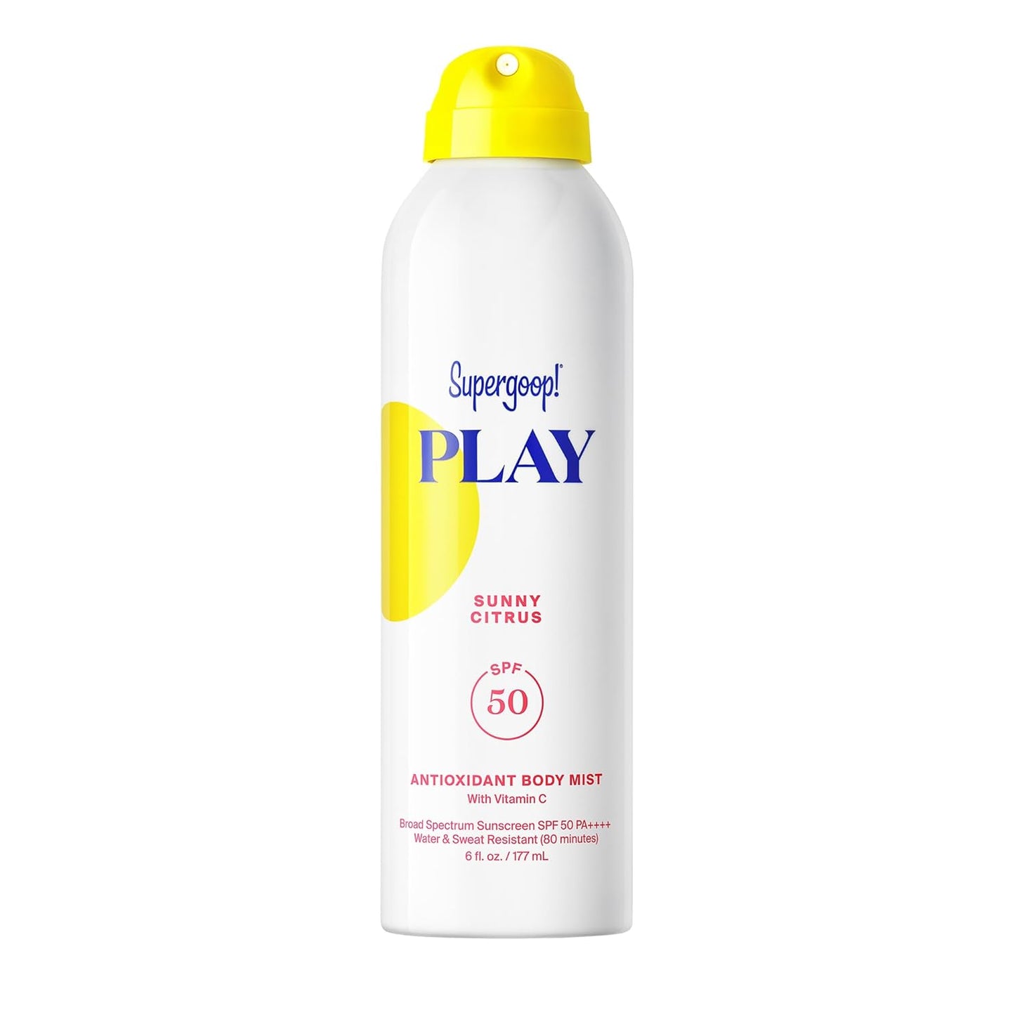 HOTSupergoop! PLAY Antioxidant Body Mist w/Vitamin C - 6 fl oz - SPF 50 PA++++ Broad Spectrum Sunscreen - Body Spray - Great for Active Days - Sunny Citrus