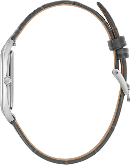 HOTBulova Men's Classic Sutton 3-Hand Calendar Quartz Leather Strap, Patterned Dial, Sapphire Crystal, 29 x 41mm