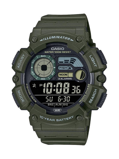 HOTCasio WS1500H Series | Men’s Digital Watch | 100M WR | Dual Time | Countdown Timer | LED Light | Moon Phase | Fishing Mode | Auto Calendar | Multi Alarms | 1/100 SEC Stopwatch