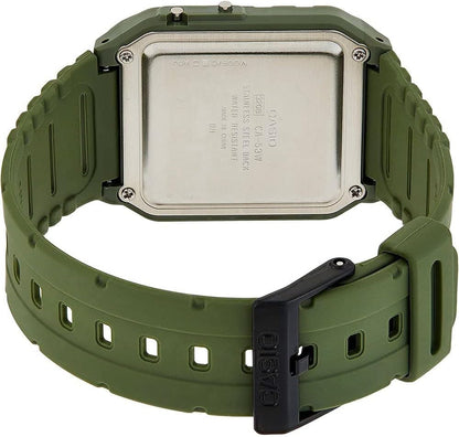 HOTCasio CA-53WF-3B Calculator Green Digital Mens Watch Original New Classic CA-53, 43.2×34.4×8.2mm (CA-53WF-3BDF)