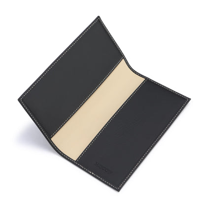 HOTHISCOW Slim Leather Checkbook Cover for Personal Checks | Full grain cowhide, transaction register & check book pockets, removable duplicate divider, durable stitching, gifts for men
