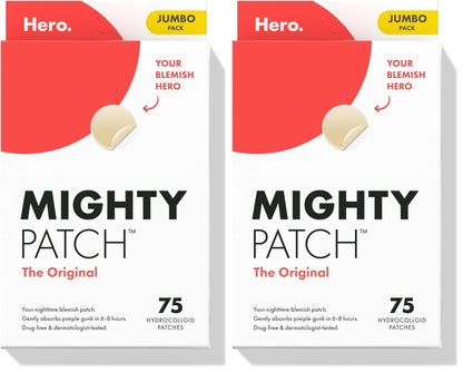 HOTMighty Patch Hero Cosmetics Original Nighttime Acne Pimple Patches, 36 Ct | #1 Hydrocolloid Acne Patches, Shrinking Zits & Whiteheads in 1 Use, Spot Treatment, Pimple Stickers for Face