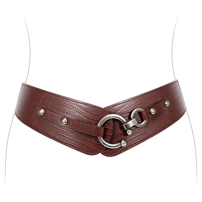 HOTJASGOOD Women's Elastic Wide Belts Retro Stretchy Belt Vintage Cinch Belts for Dresses Coats